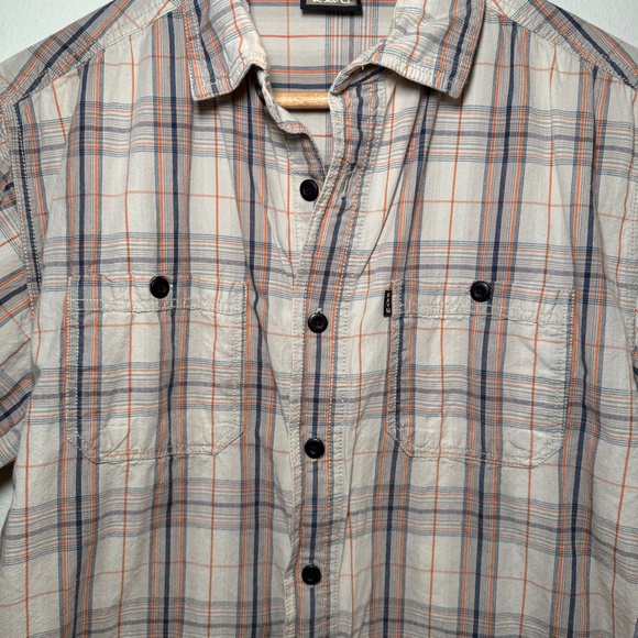 Kavu Shirt Men's MD Brown Tan Plaid Outdoor Button Up Casual Hiking Lightweight - Picture 4 of 7
